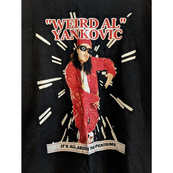 VTG 1999 Weird Al Yankovic It's All About The Pentiums Tour Tee T-Shirt Mens XL - Picture 3 of 7
